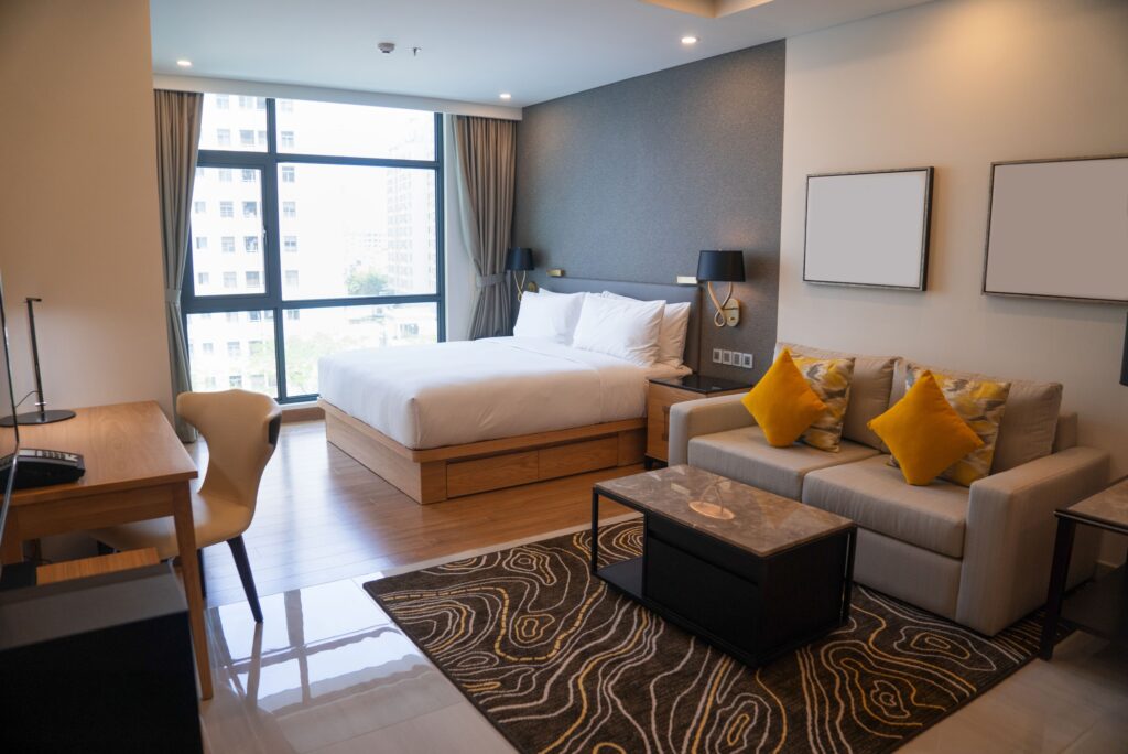 Home 9 modern studio apartment design with bedroom living space 1